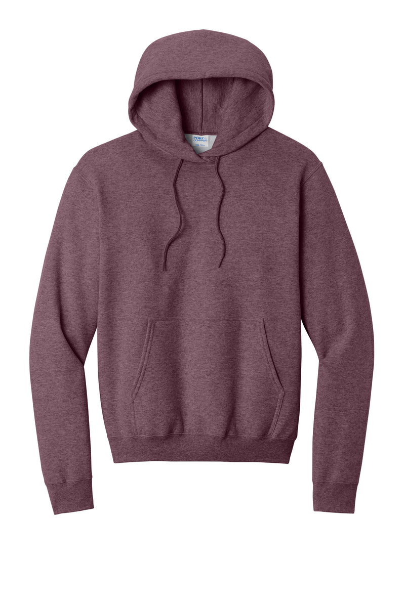 Port & Co Core Fleece Pullover Hooded Sweatshirt - Heather Athletic Maroon