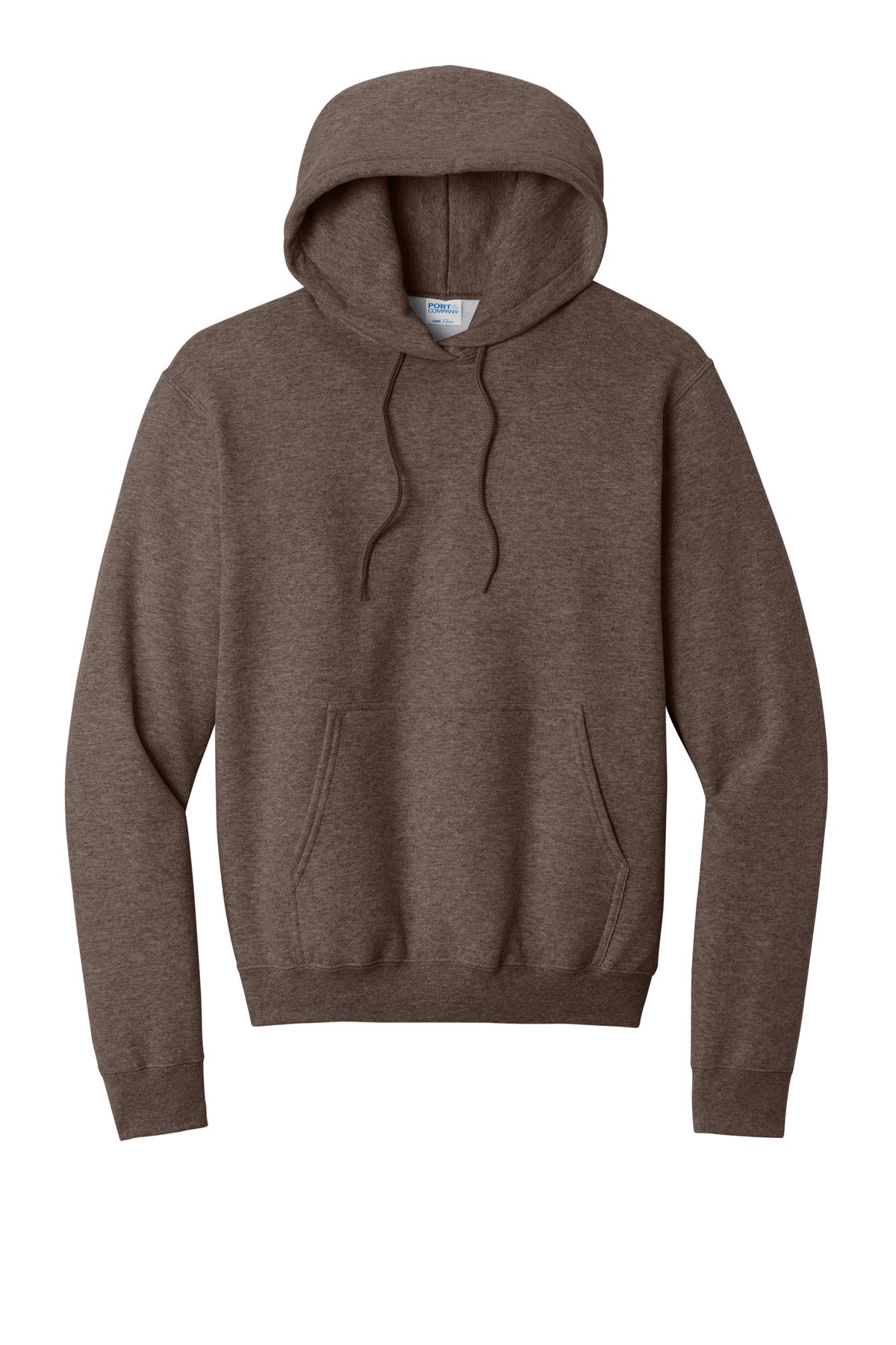 Port & Co Core Fleece Pullover Hooded Sweatshirt - Heather Dark Chocolate Brown