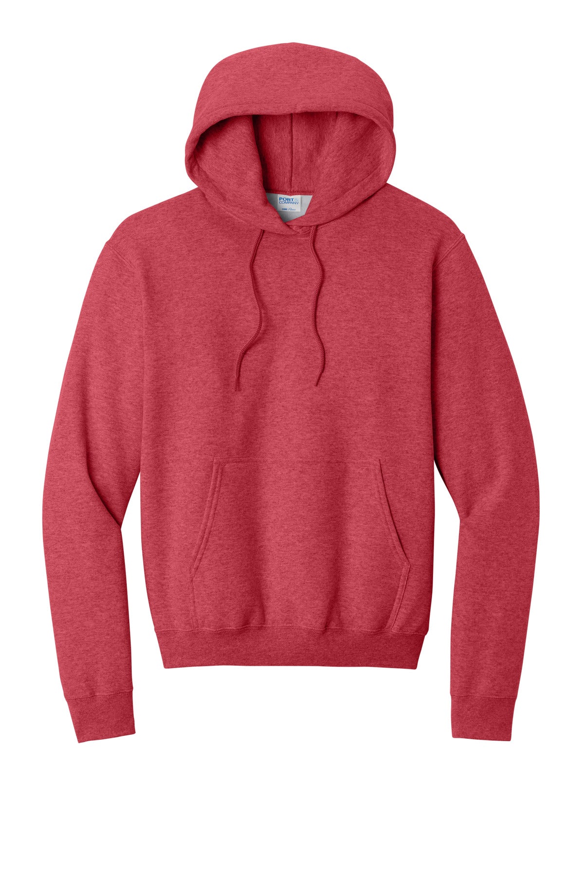 Port & Co Core Fleece Pullover Hooded Sweatshirt - Heather Red