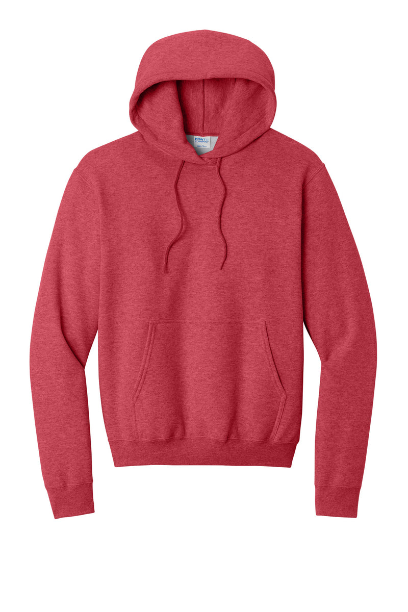 Port & Co Core Fleece Pullover Hooded Sweatshirt - Heather Red