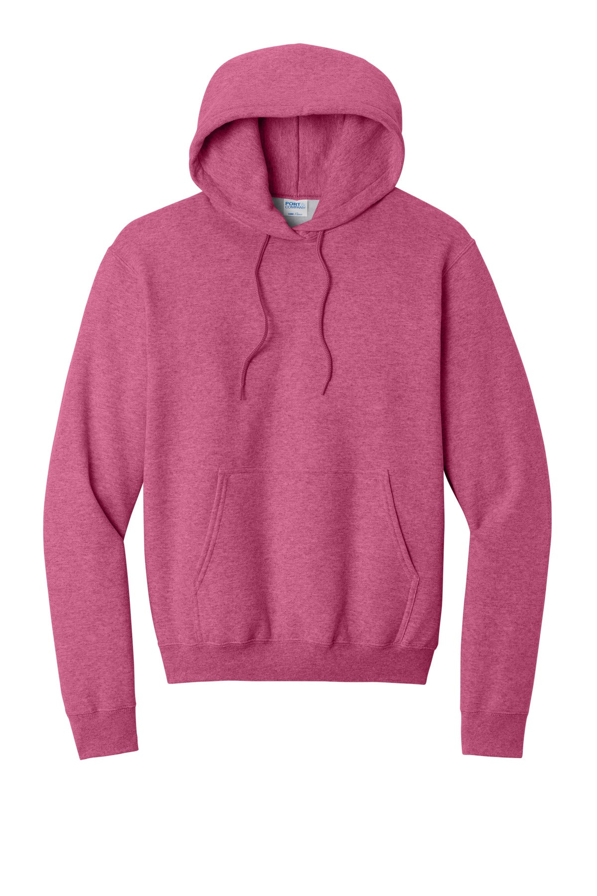 Port & Co Core Fleece Pullover Hooded Sweatshirt - Heather Sangria