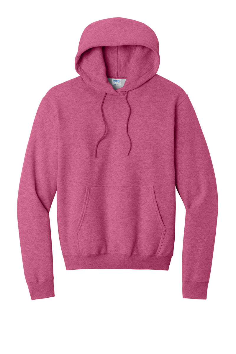 Port & Co Core Fleece Pullover Hooded Sweatshirt - Heather Sangria