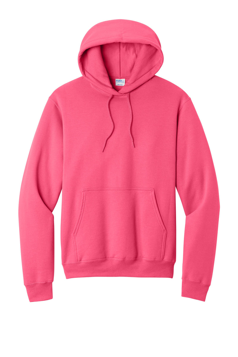 Port & Co Core Fleece Pullover Hooded Sweatshirt - Neon Pink