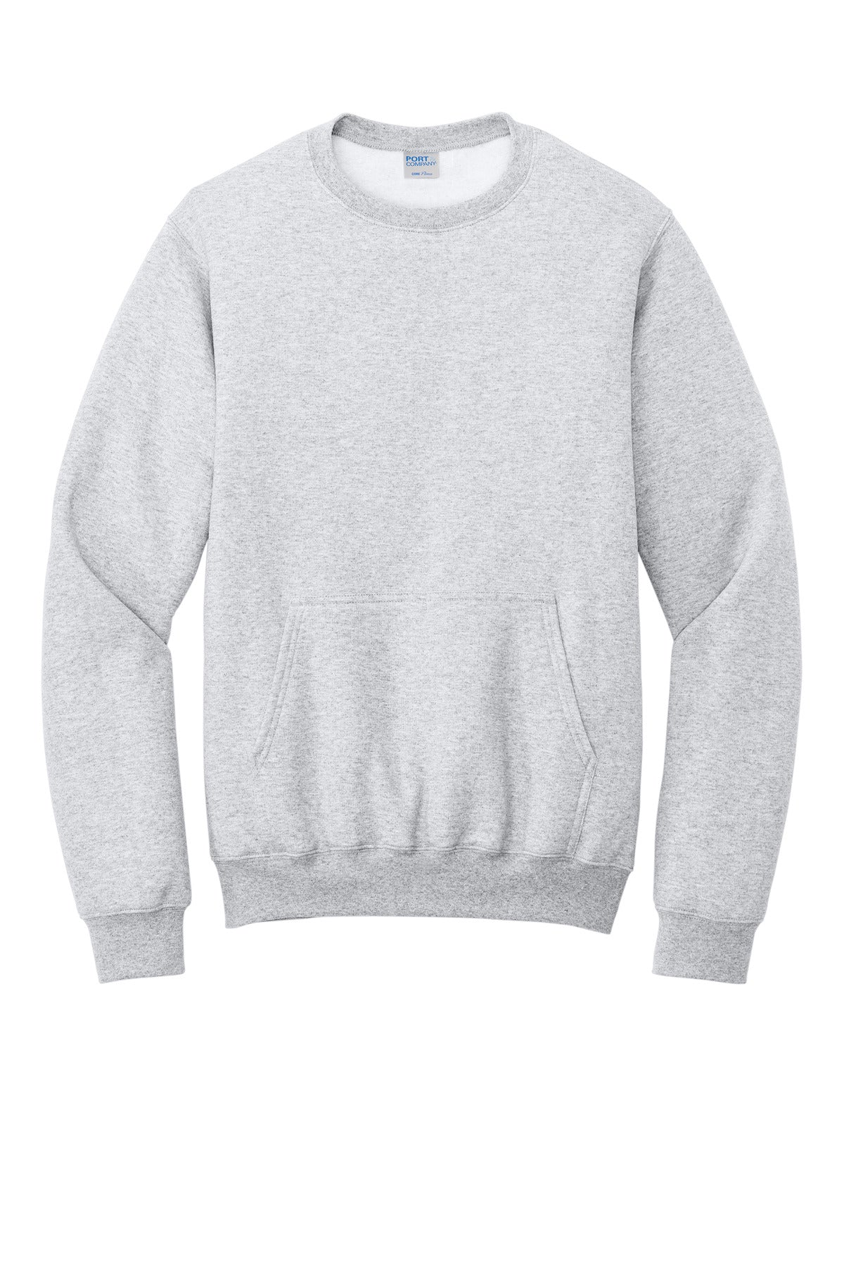 Port & Co Core Fleece Crewneck Pocket Sweatshirt - Ash