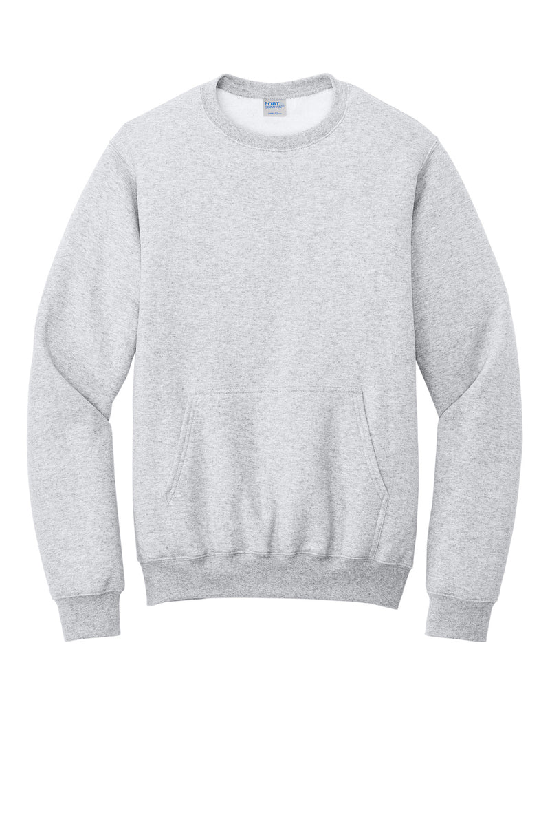 Port & Co Core Fleece Crewneck Pocket Sweatshirt - Ash
