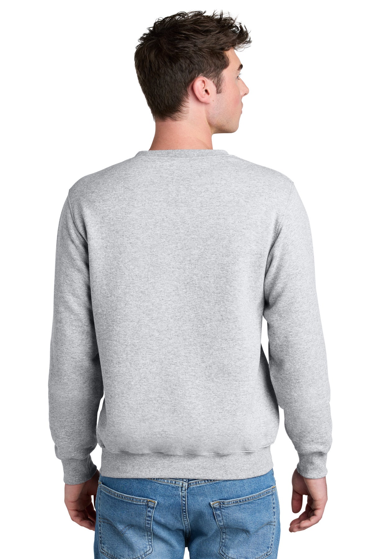 Port & Co Core Fleece Crewneck Pocket Sweatshirt - Ash