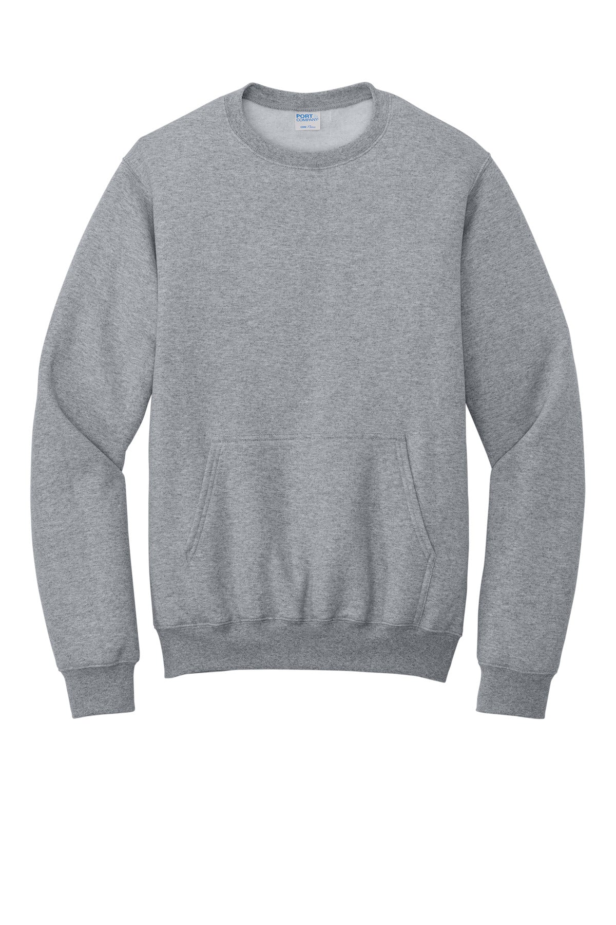 Port & Co Core Fleece Crewneck Pocket Sweatshirt - Athletic Heather