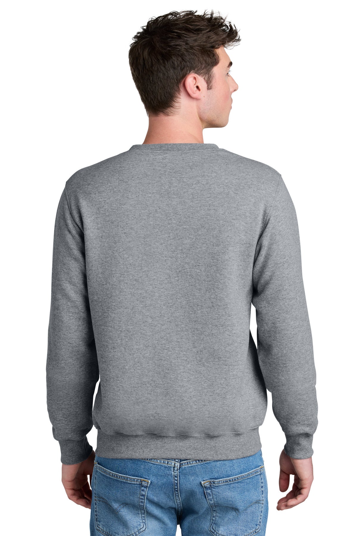 Port & Co Core Fleece Crewneck Pocket Sweatshirt - Athletic Heather