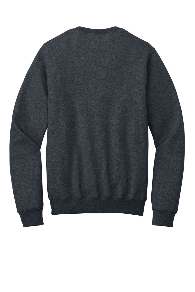 Port & Co Core Fleece Crewneck Pocket Sweatshirt - Dark Heather Grey