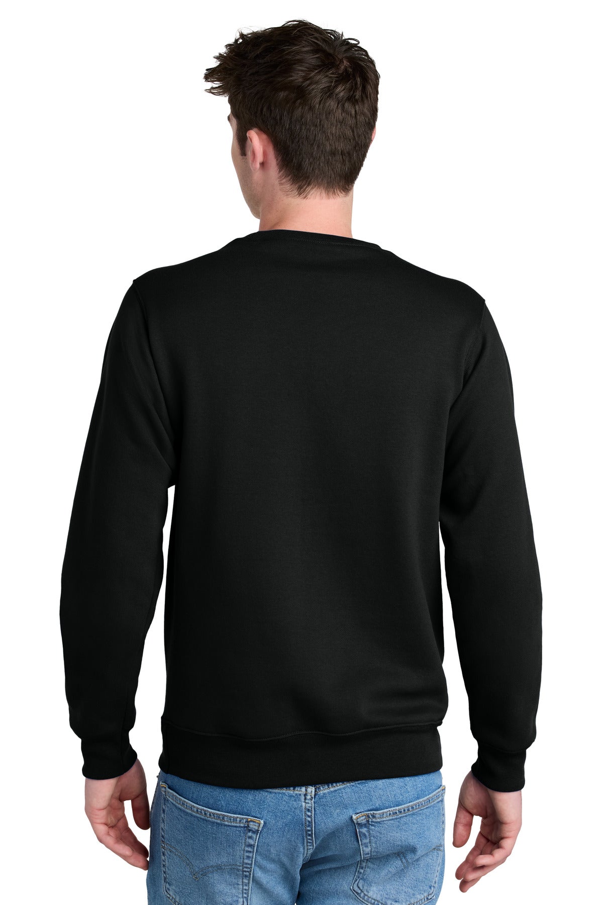 Port & Co Core Fleece Crewneck Pocket Sweatshirt - Jet Black