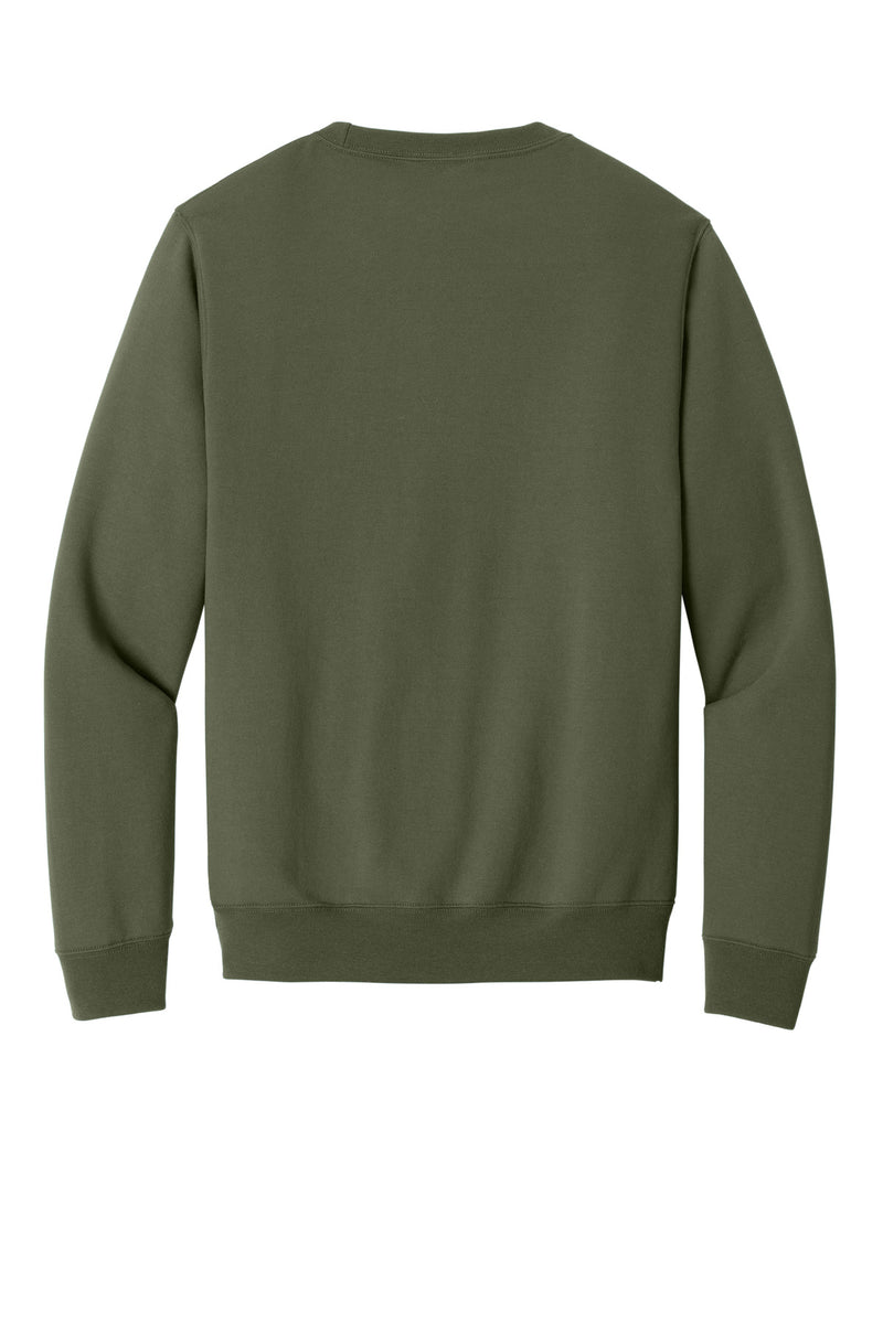 Port & Co Core Fleece Crewneck Pocket Sweatshirt - Olive Drab Green