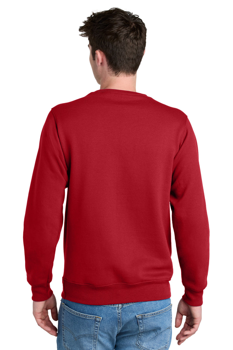 Port & Co Core Fleece Crewneck Pocket Sweatshirt - Red
