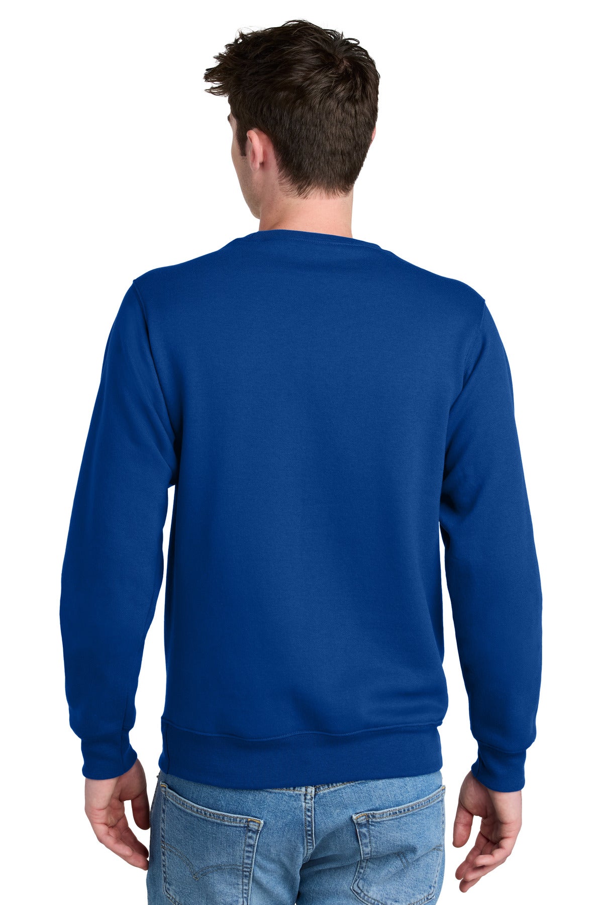 Port & Co Core Fleece Crewneck Pocket Sweatshirt - True Royal