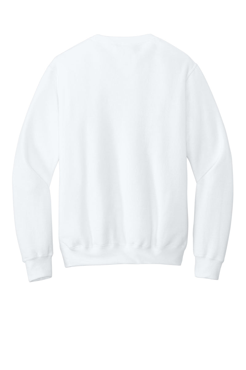 Port & Co Core Fleece Crewneck Pocket Sweatshirt - White