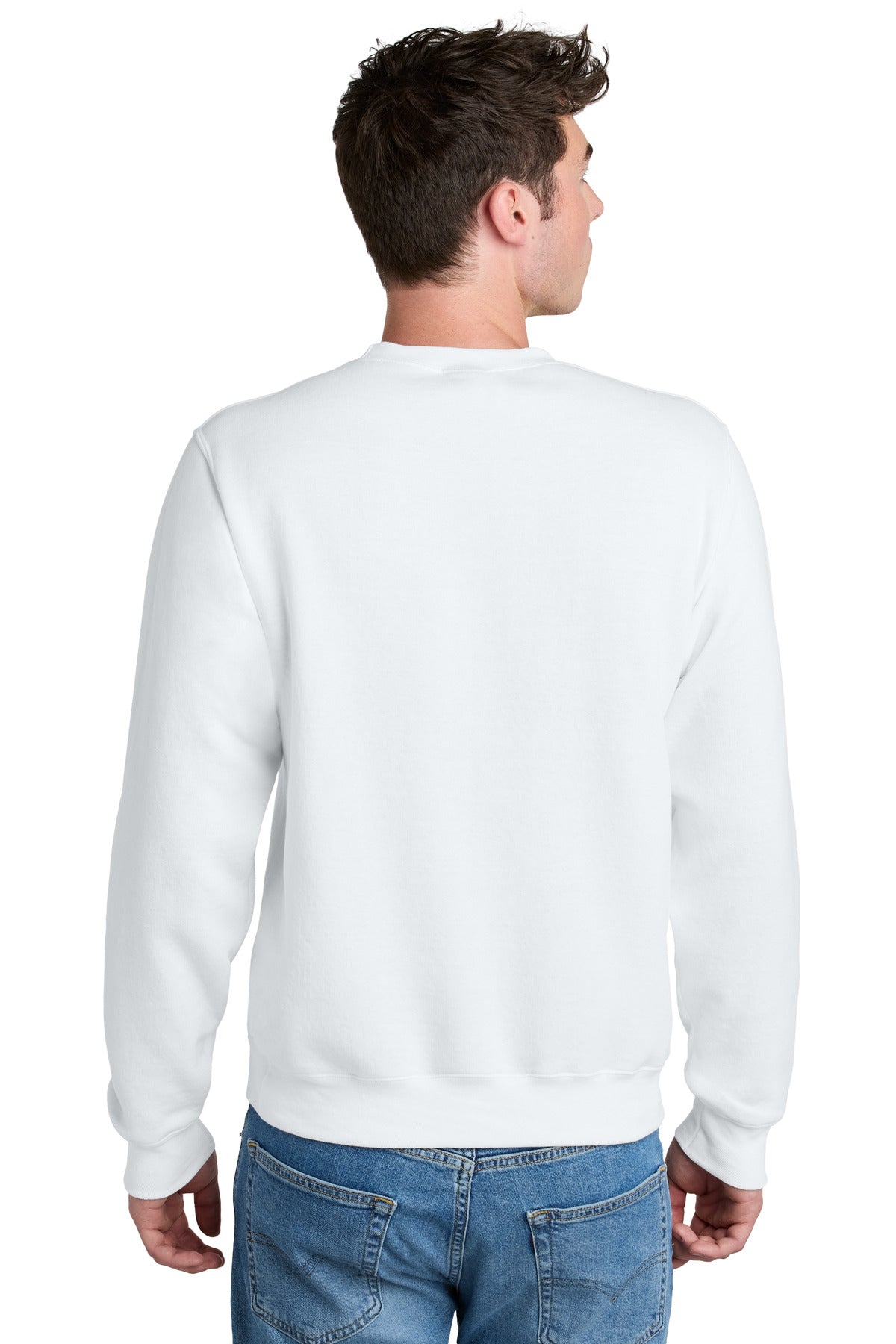 Port & Co Core Fleece Crewneck Pocket Sweatshirt - White