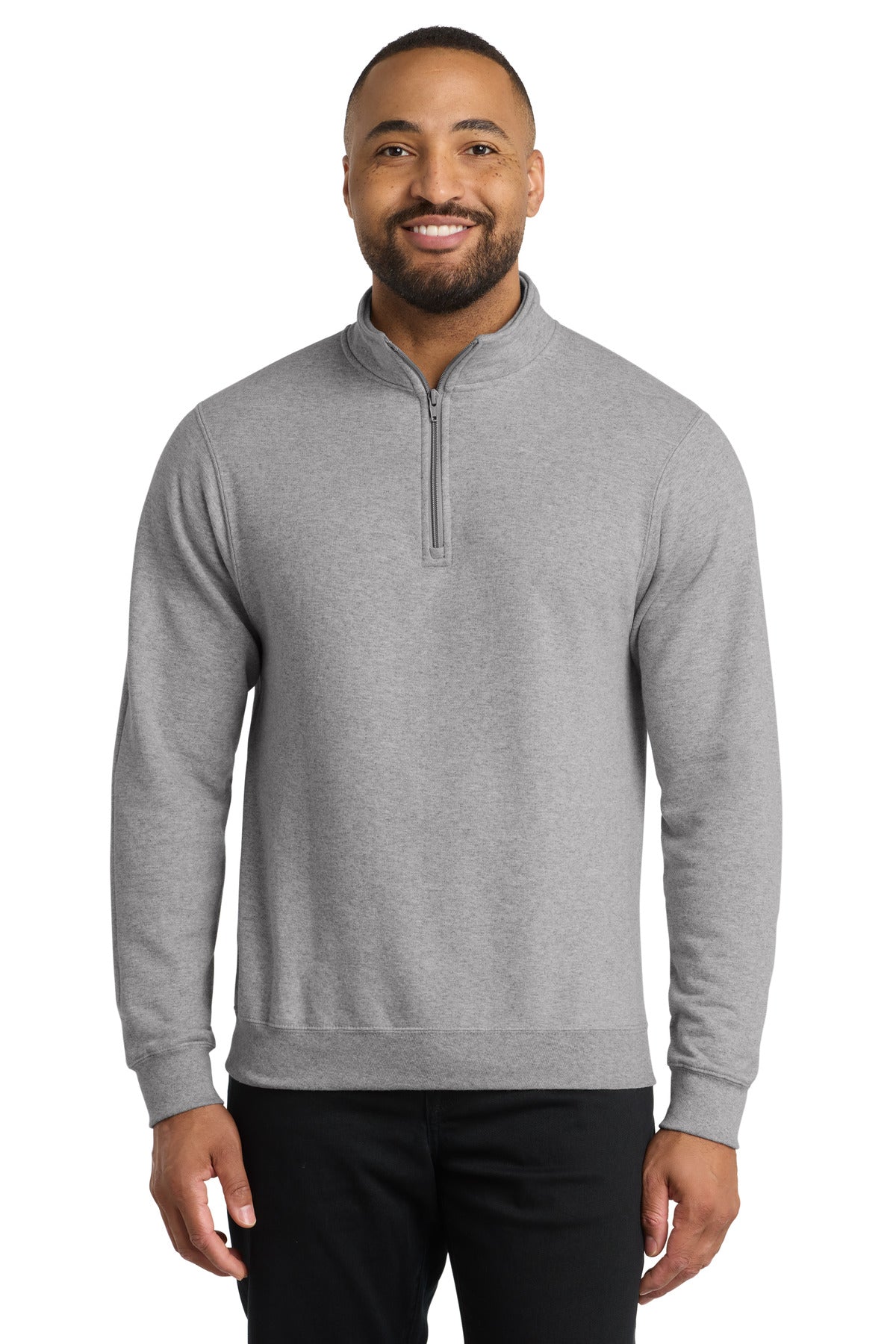 Port & Co Core Fleece 1/4-Zip Pullover Sweatshirt - Athletic Heather