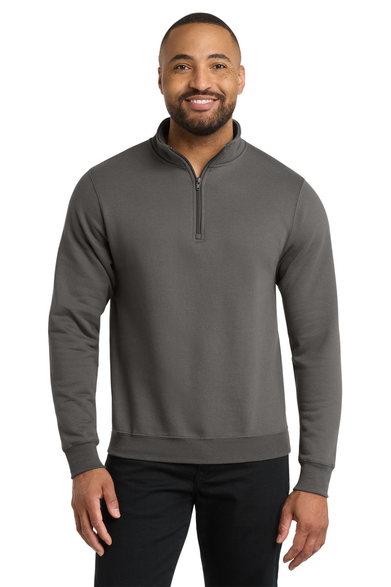 Port & Co Core Fleece 1/4-Zip Pullover Sweatshirt - Charcoal