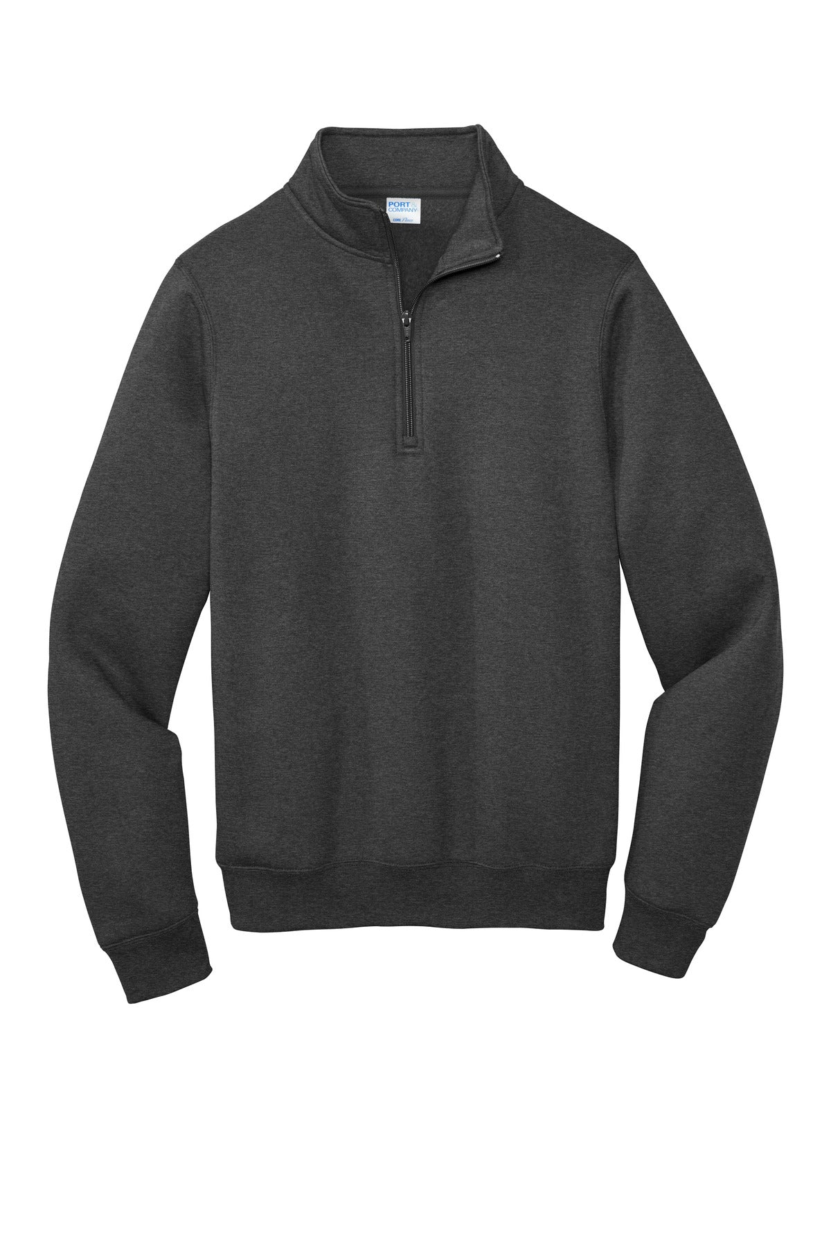 Port & Co Core Fleece 1/4-Zip Pullover Sweatshirt - Dark Heather Grey