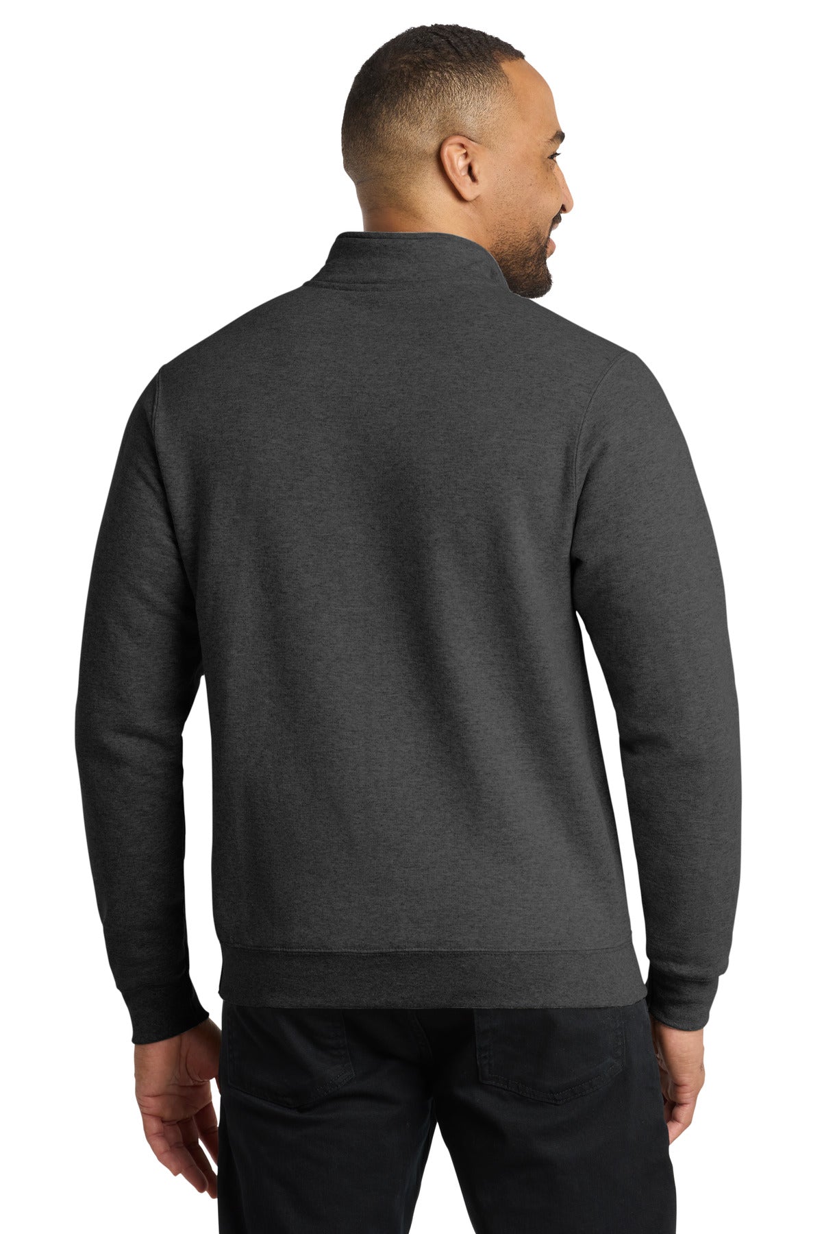 Port & Co Core Fleece 1/4-Zip Pullover Sweatshirt - Dark Heather Grey