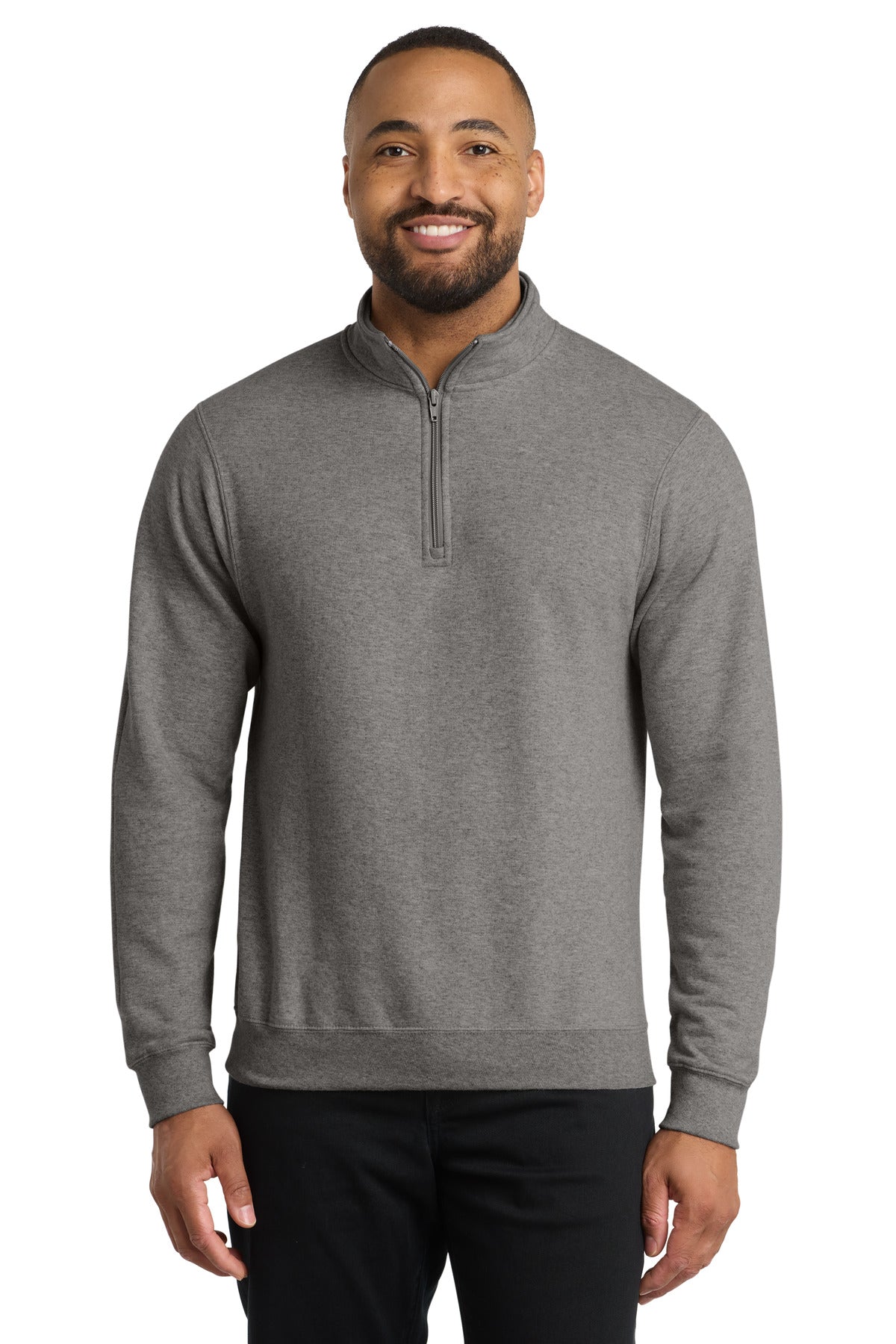 Port & Co Core Fleece 1/4-Zip Pullover Sweatshirt - Graphite Heather