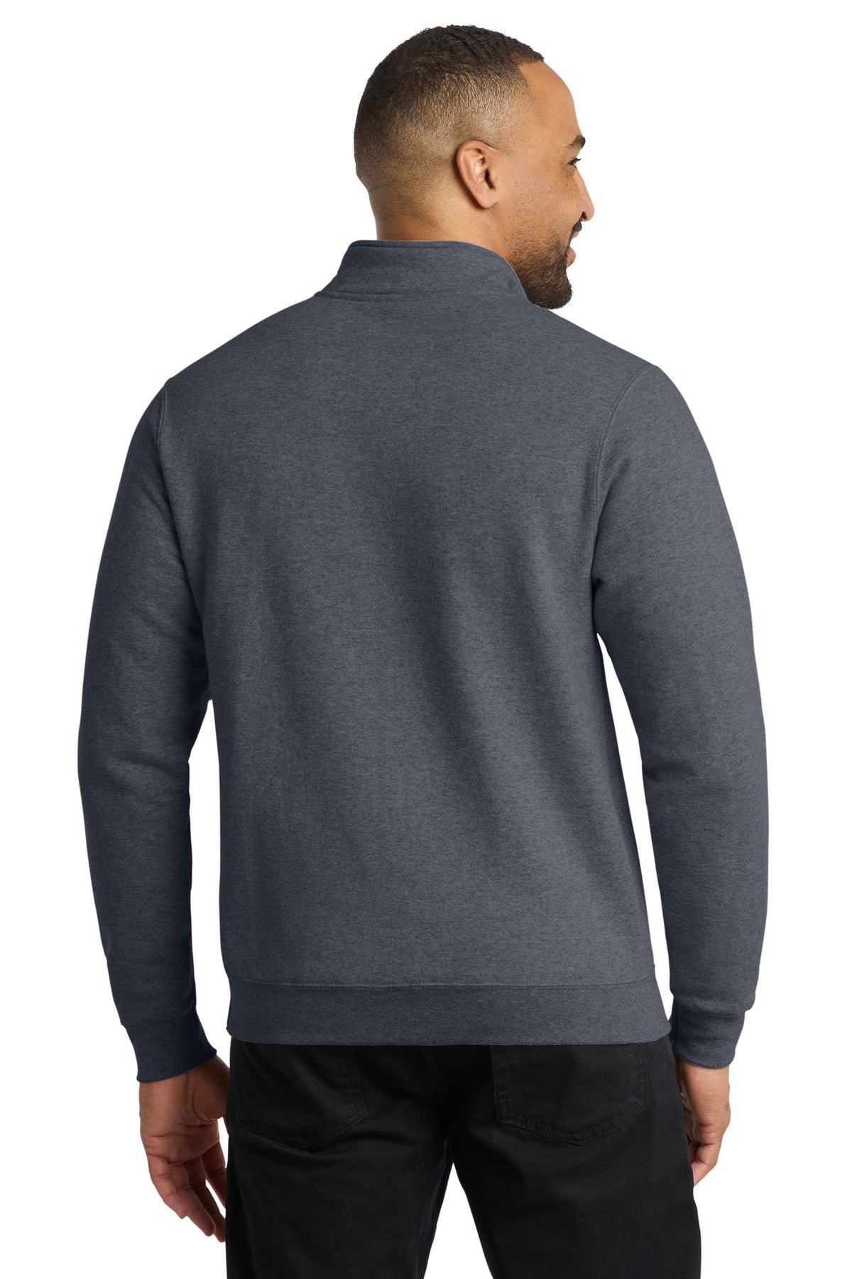 Port & Co Core Fleece 1/4-Zip Pullover Sweatshirt - Heather Navy