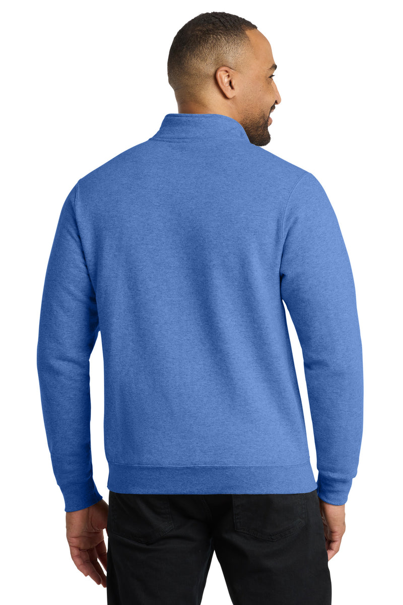 Port & Co Core Fleece 1/4-Zip Pullover Sweatshirt - Heather Royal