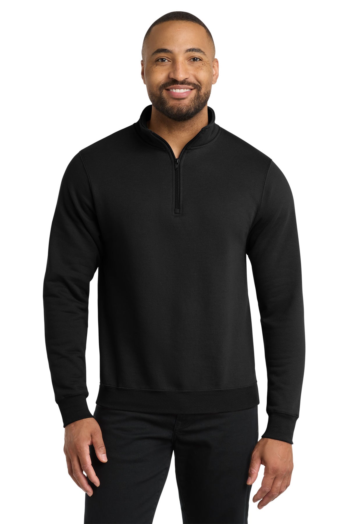 Port & Co Core Fleece 1/4-Zip Pullover Sweatshirt - Jet Black