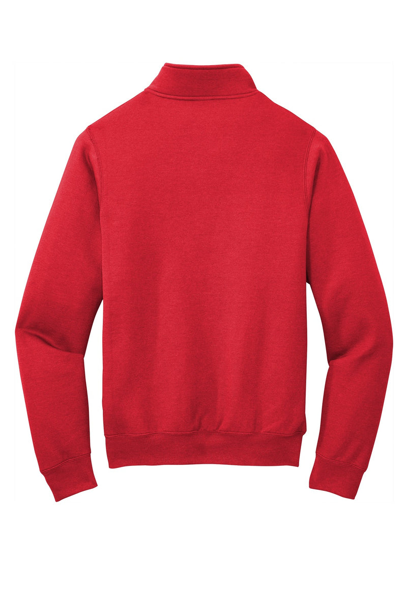 Port & Co Core Fleece 1/4-Zip Pullover Sweatshirt - Red