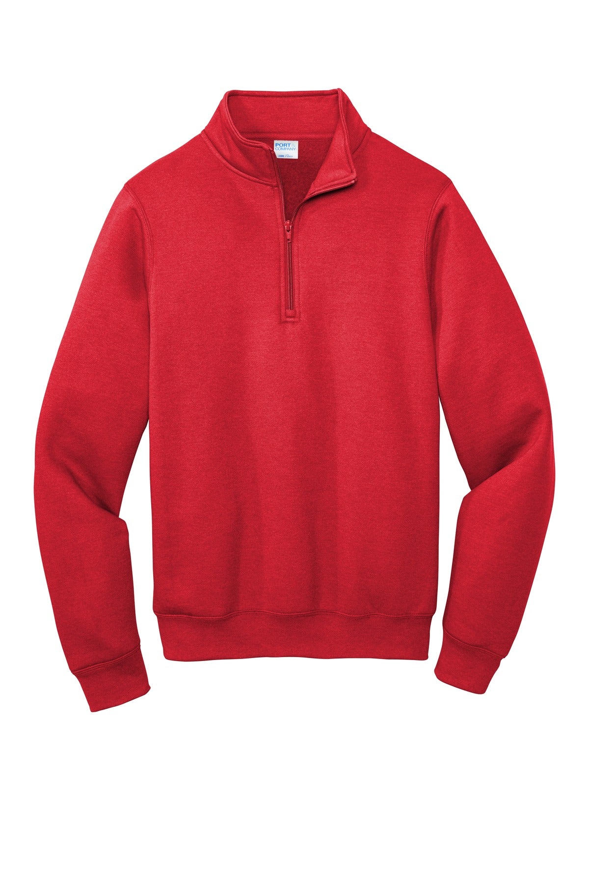 Port & Co Core Fleece 1/4-Zip Pullover Sweatshirt - Red