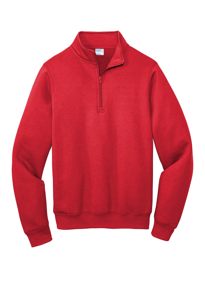 Port & Co Core Fleece 1/4-Zip Pullover Sweatshirt - Red