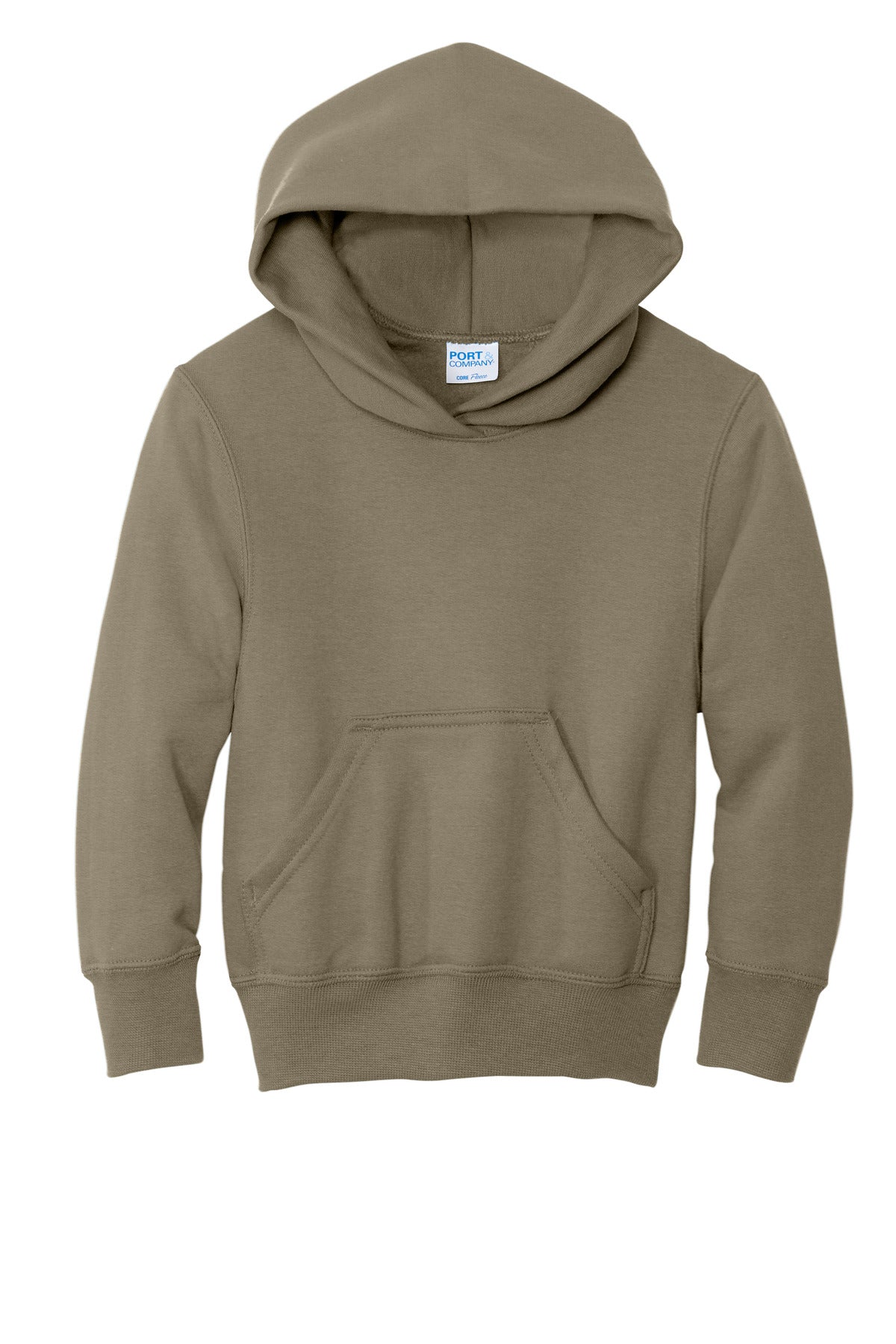 Port & Co Youth Core Fleece Pullover Hooded Sweatshirt - Coyote Brown