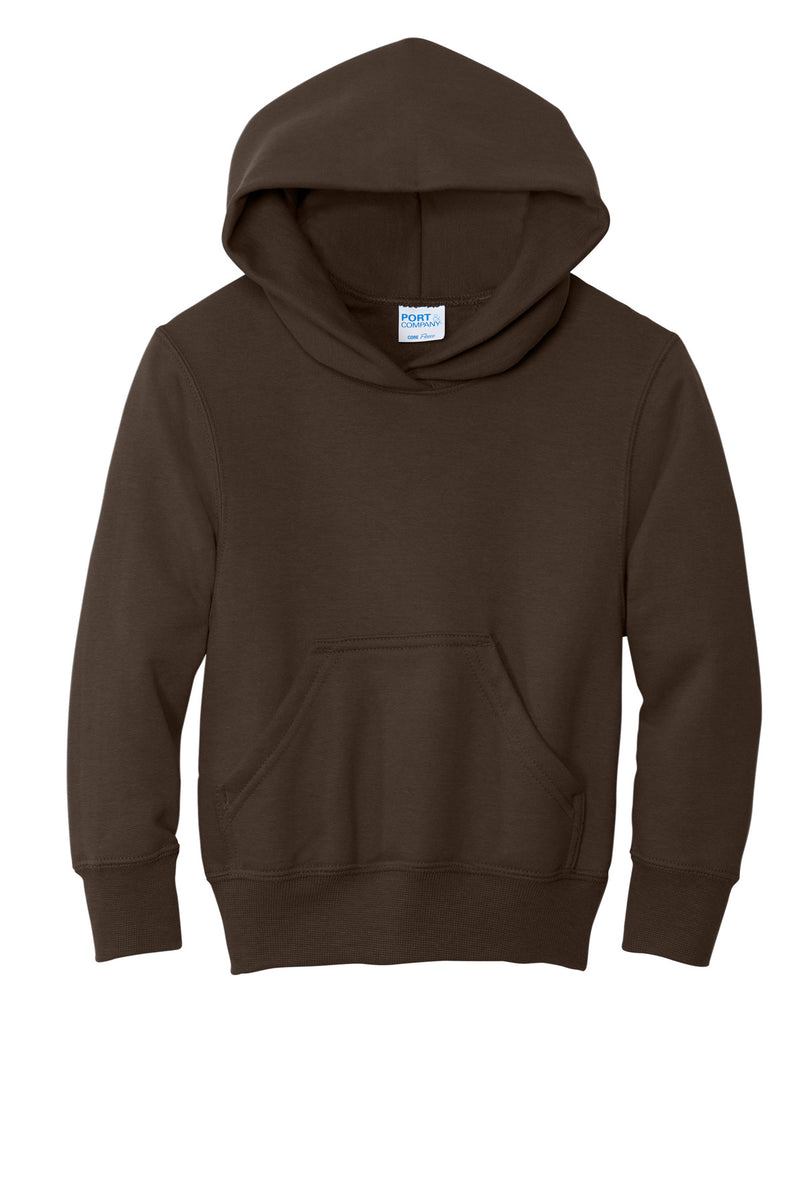 Port & Co Youth Core Fleece Pullover Hooded Sweatshirt - Dark Chocolate Brown