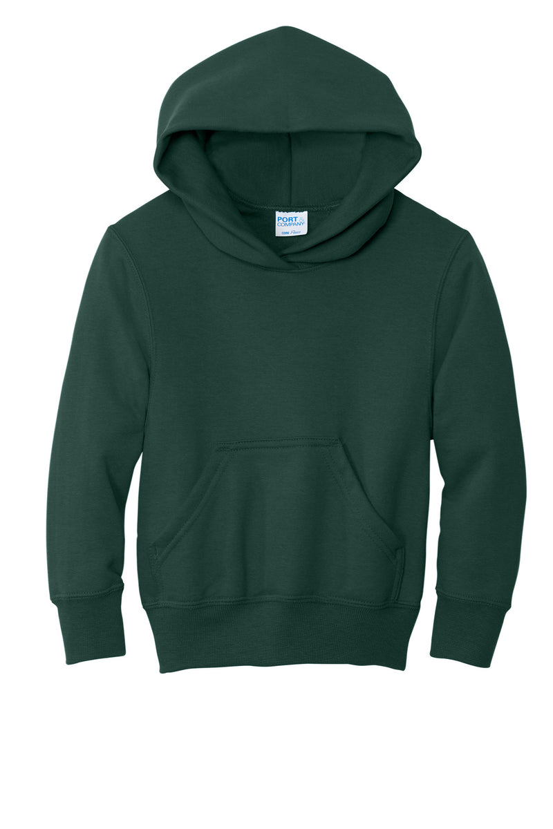 Port & Co Youth Core Fleece Pullover Hooded Sweatshirt - Dark Green