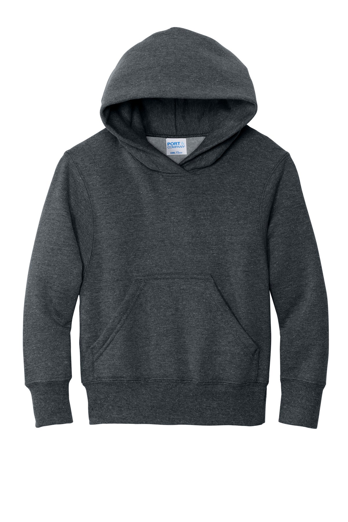 Port & Co Youth Core Fleece Pullover Hooded Sweatshirt - Dark Heather Grey