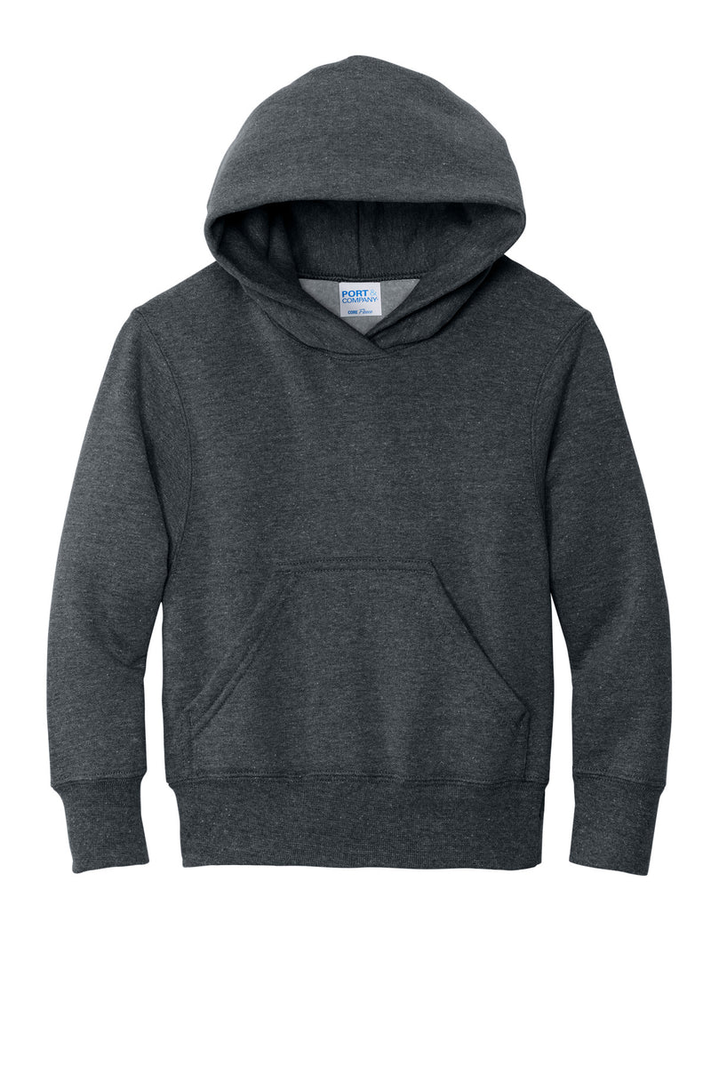 Port & Co Youth Core Fleece Pullover Hooded Sweatshirt - Dark Heather Grey