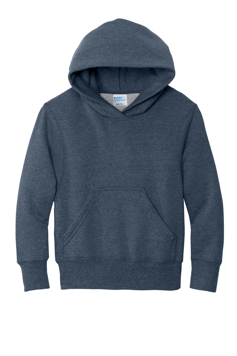 Port & Co Youth Core Fleece Pullover Hooded Sweatshirt - Heather Navy