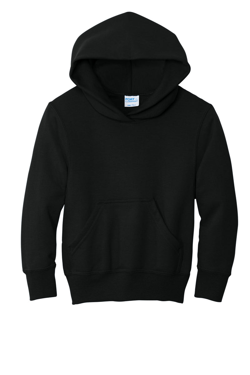 Port & Co Youth Core Fleece Pullover Hooded Sweatshirt - Jet Black