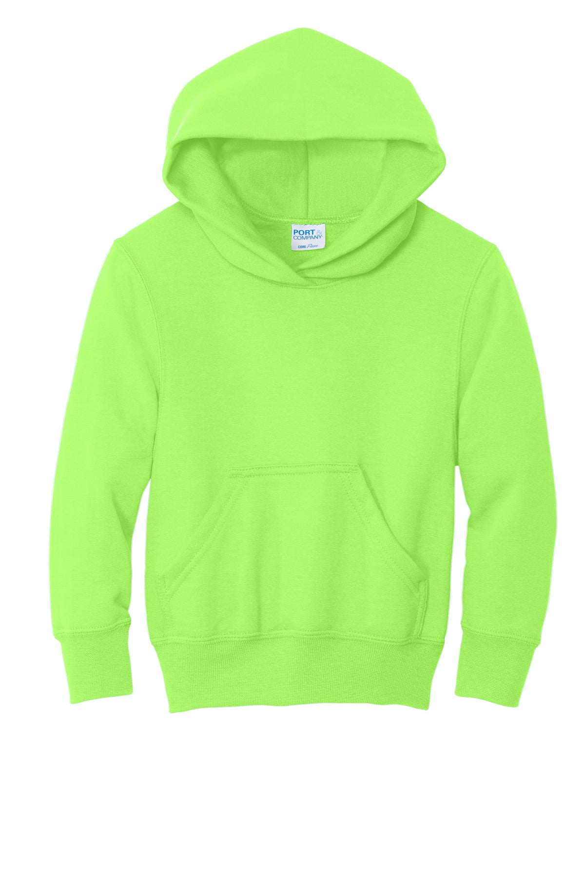 Port & Co Youth Core Fleece Pullover Hooded Sweatshirt - Neon Green