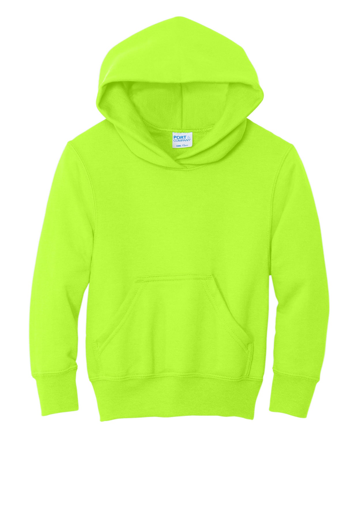 Port & Co Youth Core Fleece Pullover Hooded Sweatshirt - Neon Yellow