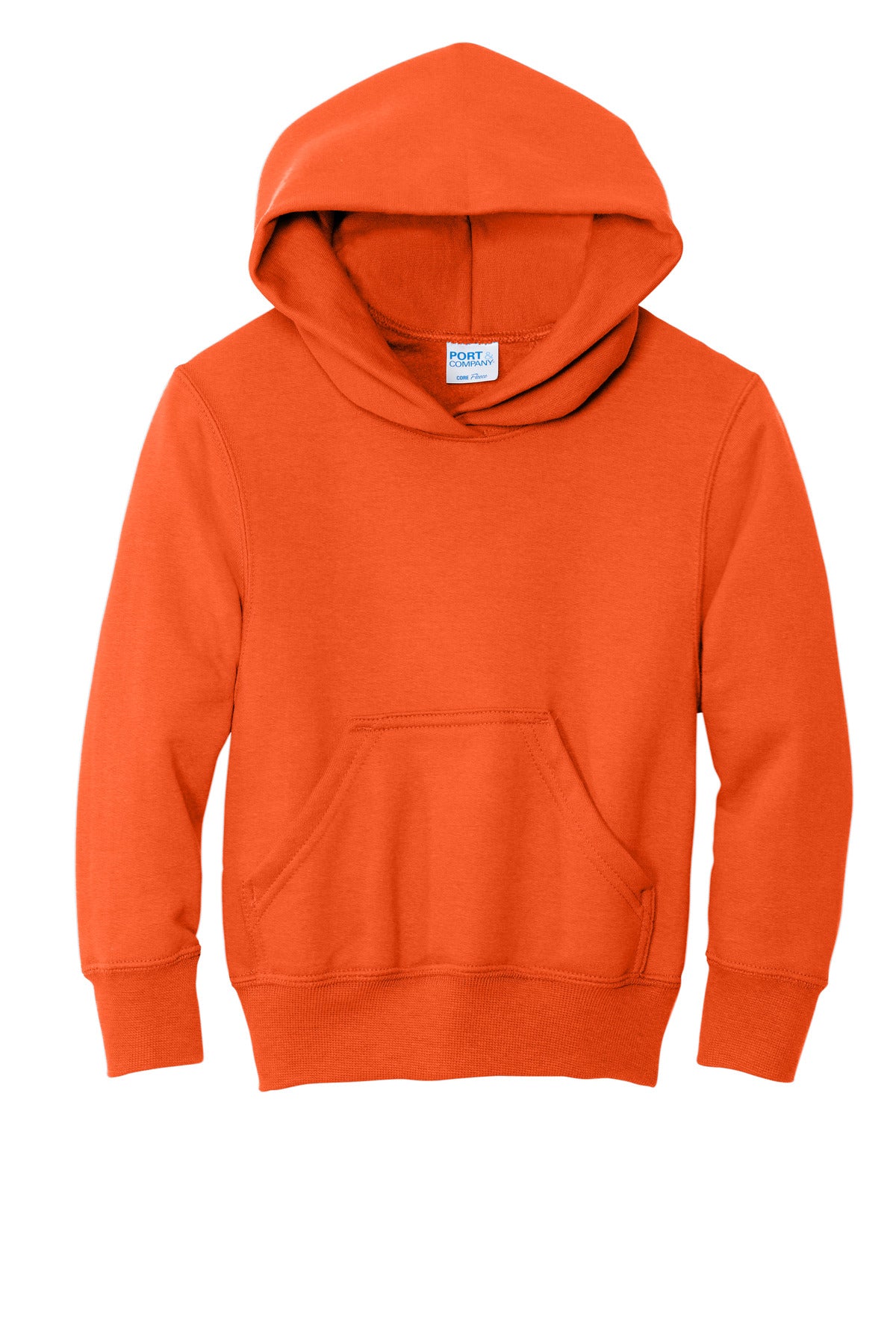 Port & Co Youth Core Fleece Pullover Hooded Sweatshirt - Orange