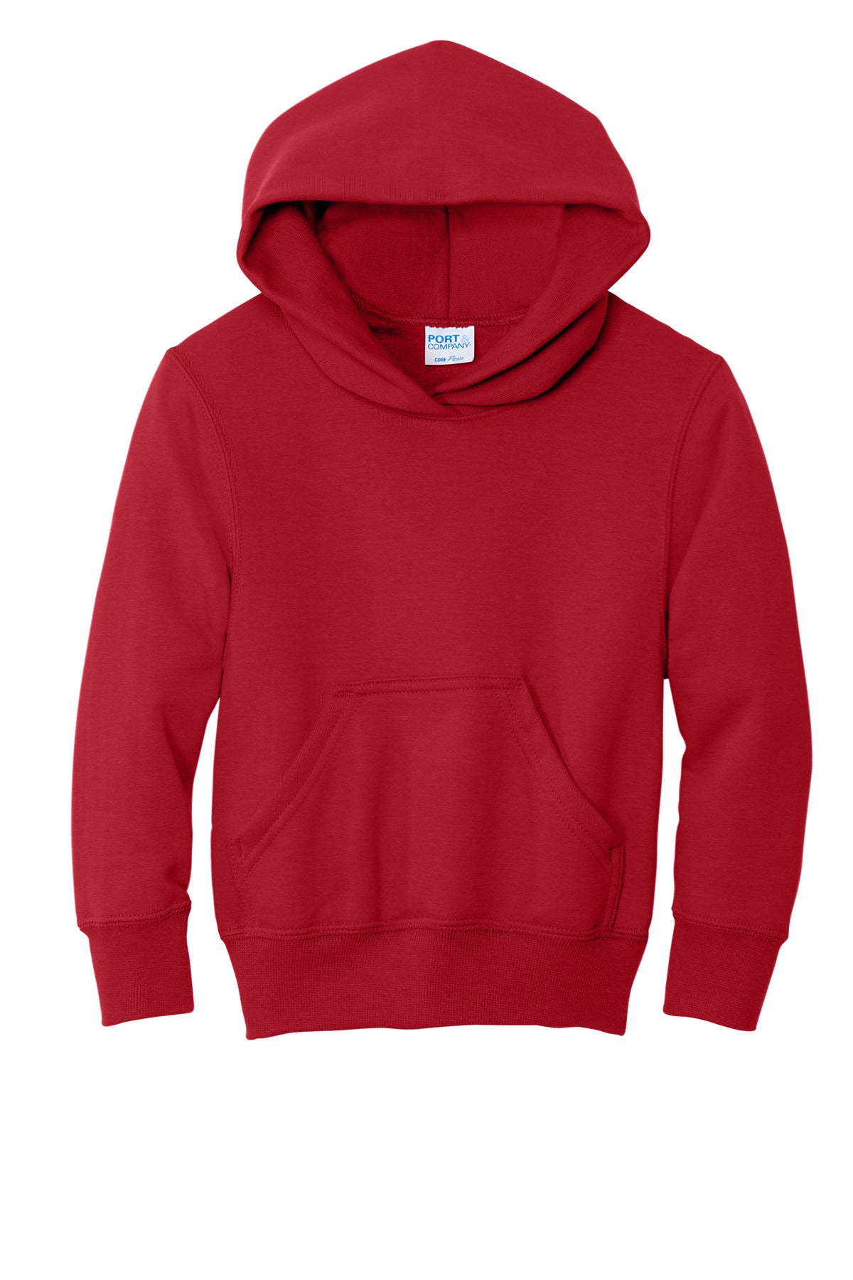 Port & Co Youth Core Fleece Pullover Hooded Sweatshirt - Red