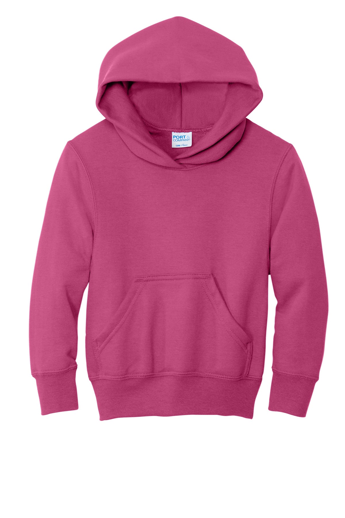 Port & Co Youth Core Fleece Pullover Hooded Sweatshirt - Sangria