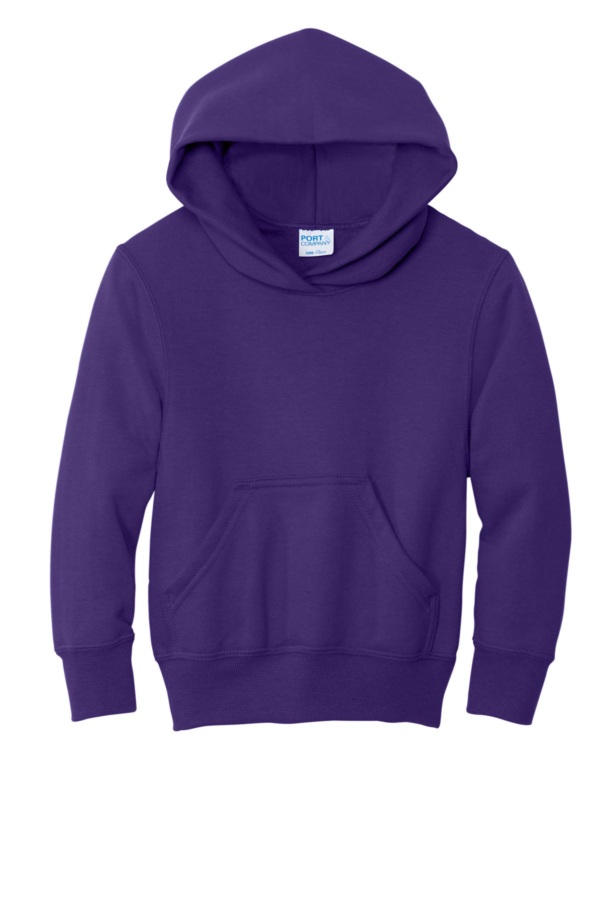 Port & Co Youth Core Fleece Pullover Hooded Sweatshirt - Team Purple
