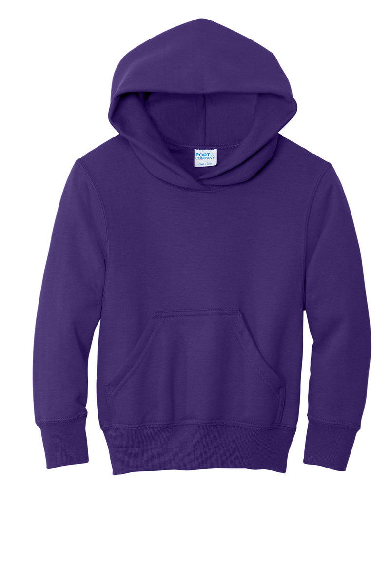 Port & Co Youth Core Fleece Pullover Hooded Sweatshirt - Team Purple