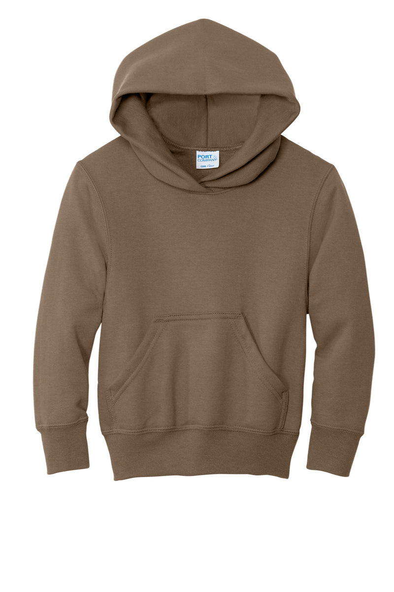 Port & Co Youth Core Fleece Pullover Hooded Sweatshirt - Woodland Brown