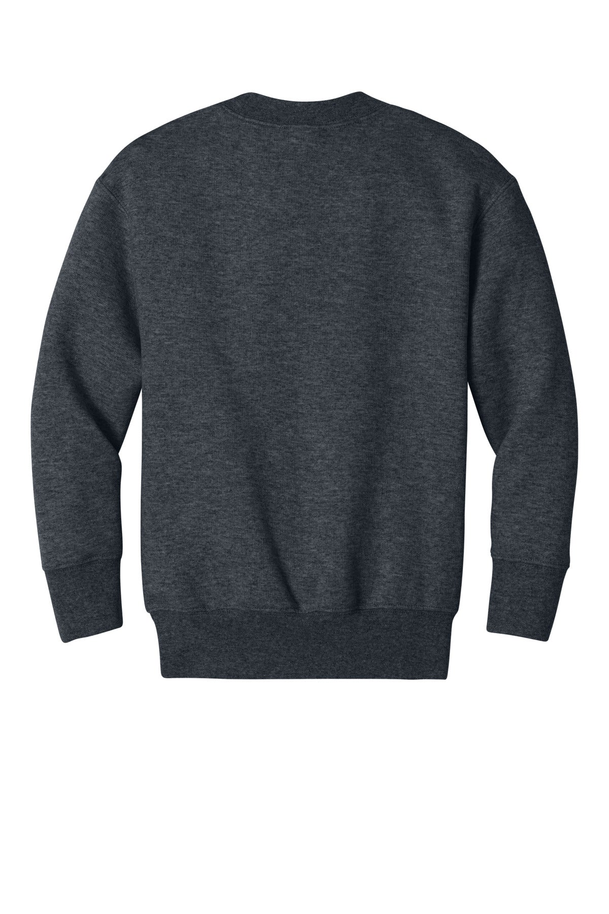 Port & Co Youth Core Fleece Crewneck Pocket Sweatshirt - Dark Heather Grey