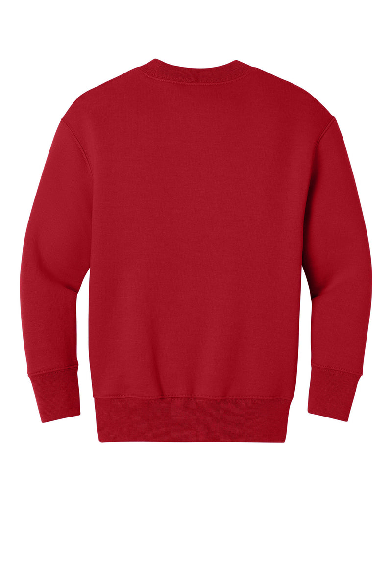Port & Co Youth Core Fleece Crewneck Pocket Sweatshirt - Red