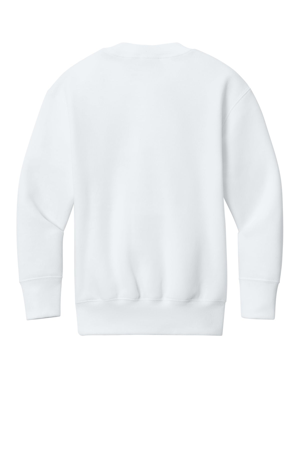 Port & Co Youth Core Fleece Crewneck Pocket Sweatshirt - White