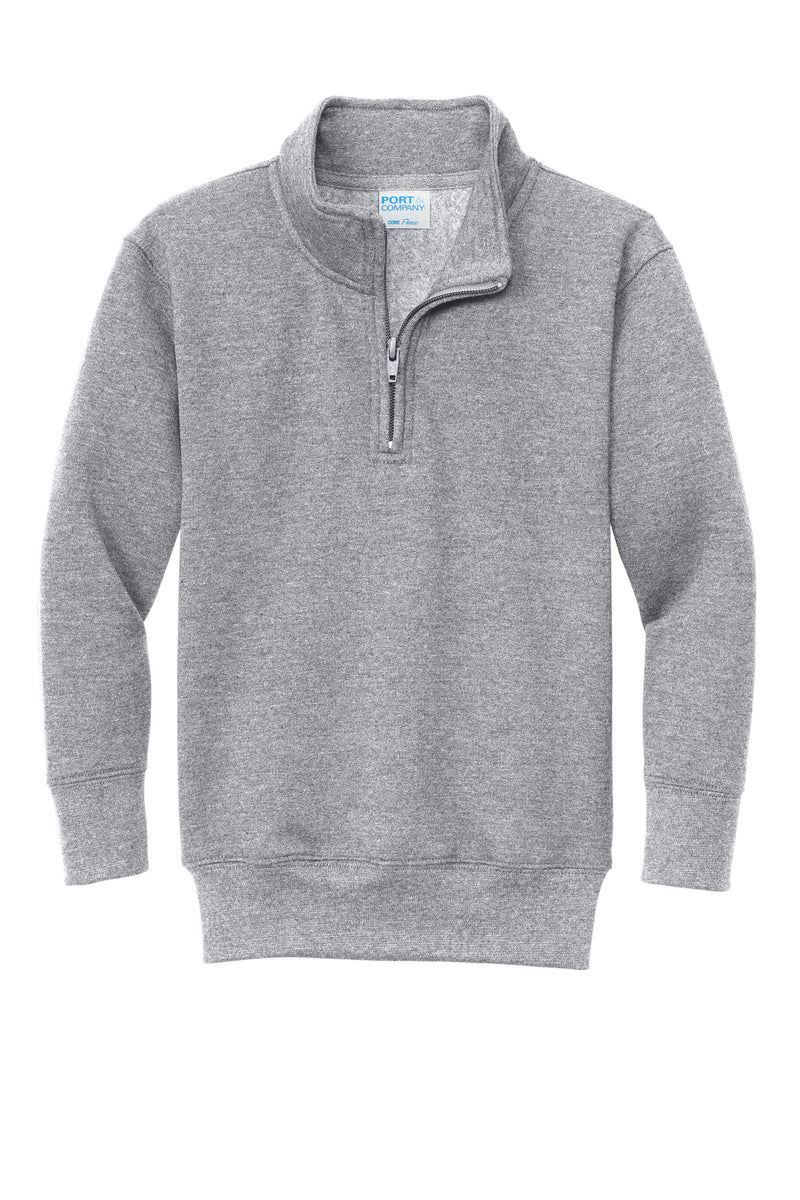 Port & Co Youth Core Fleece 1/4-Zip Pullover Sweatshirt - Athletic Heather