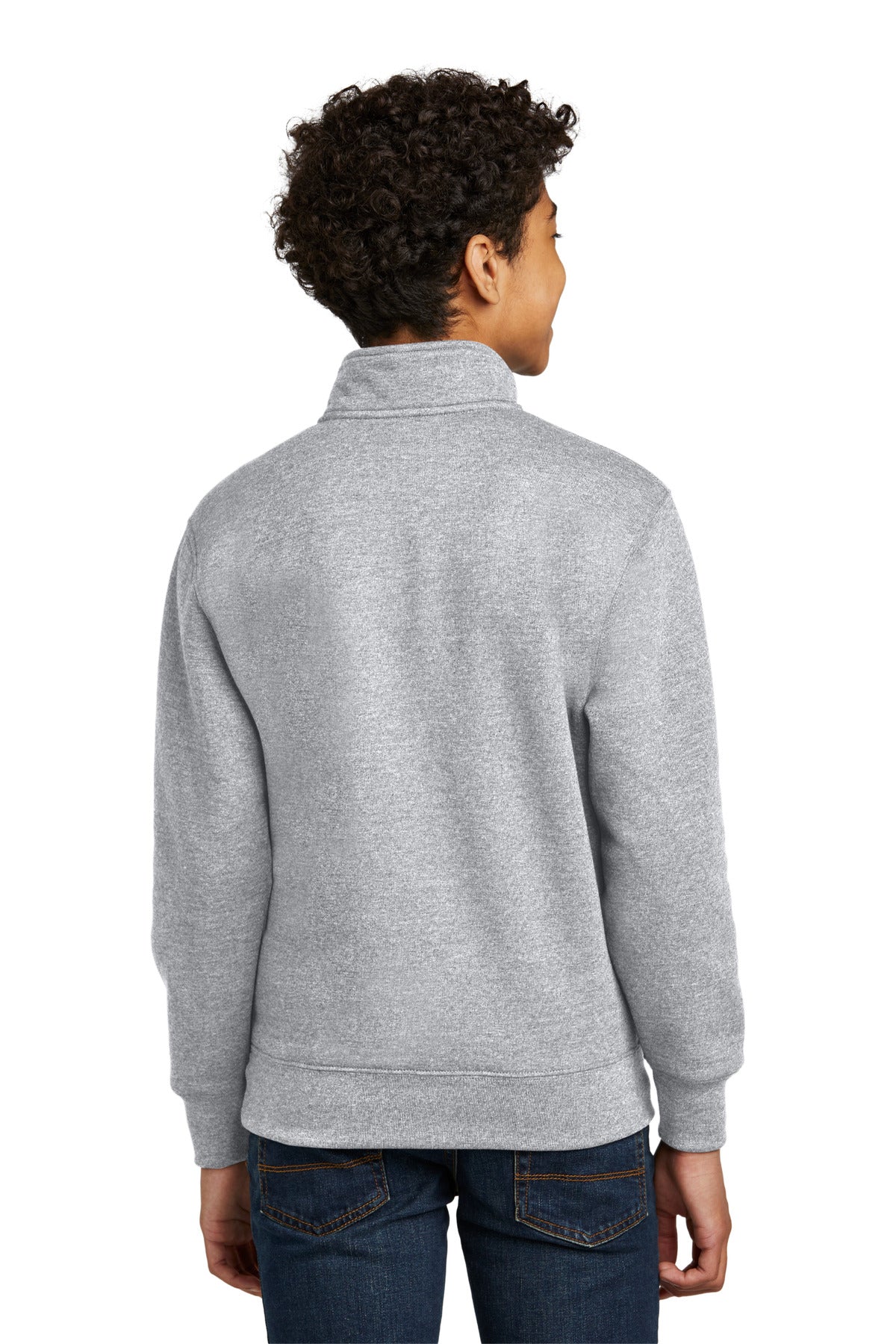 Port & Co Youth Core Fleece 1/4-Zip Pullover Sweatshirt - Athletic Heather